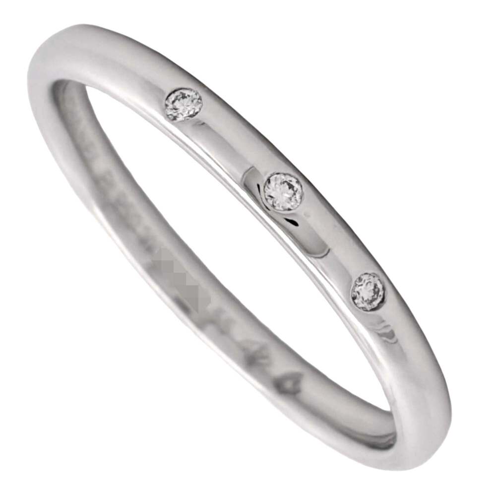 CHANEL Authentic Silver Diamond Ring #55